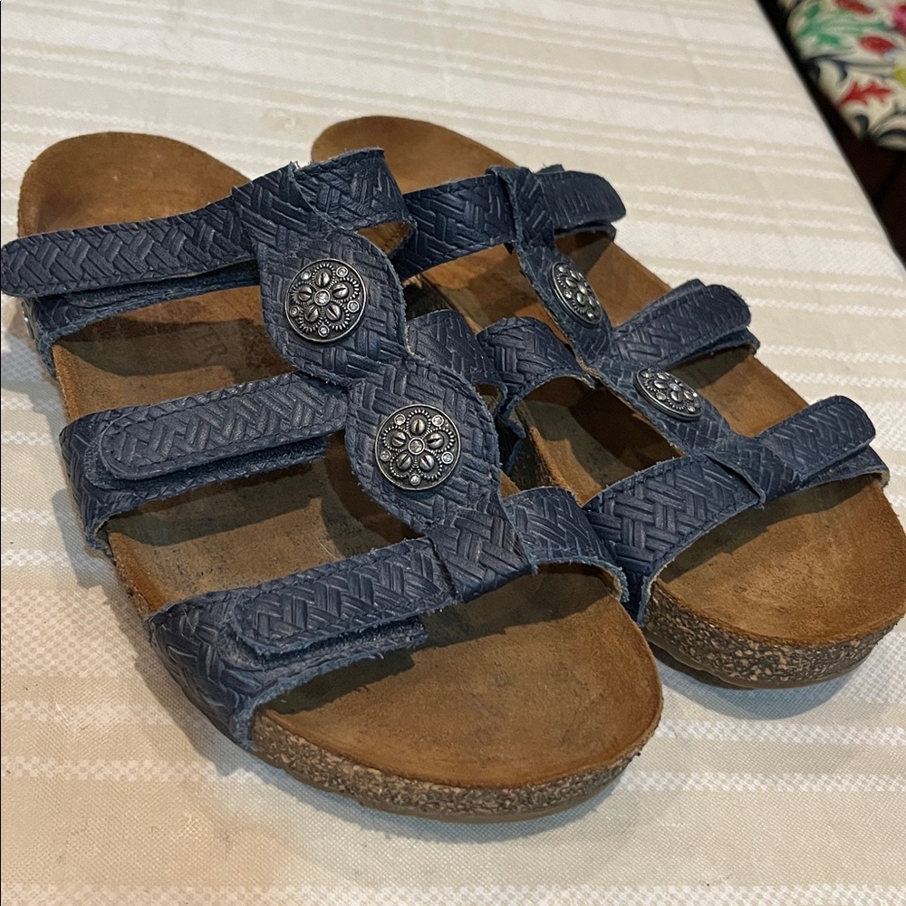 Haflinger Navy Leather Sandals size 38 (7US)